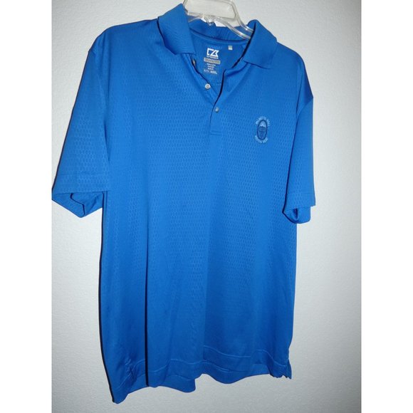 Men's Blue CB DryTec Luxe Golf Shirt, Cutter & Buck, XL - Picture 2 of 6